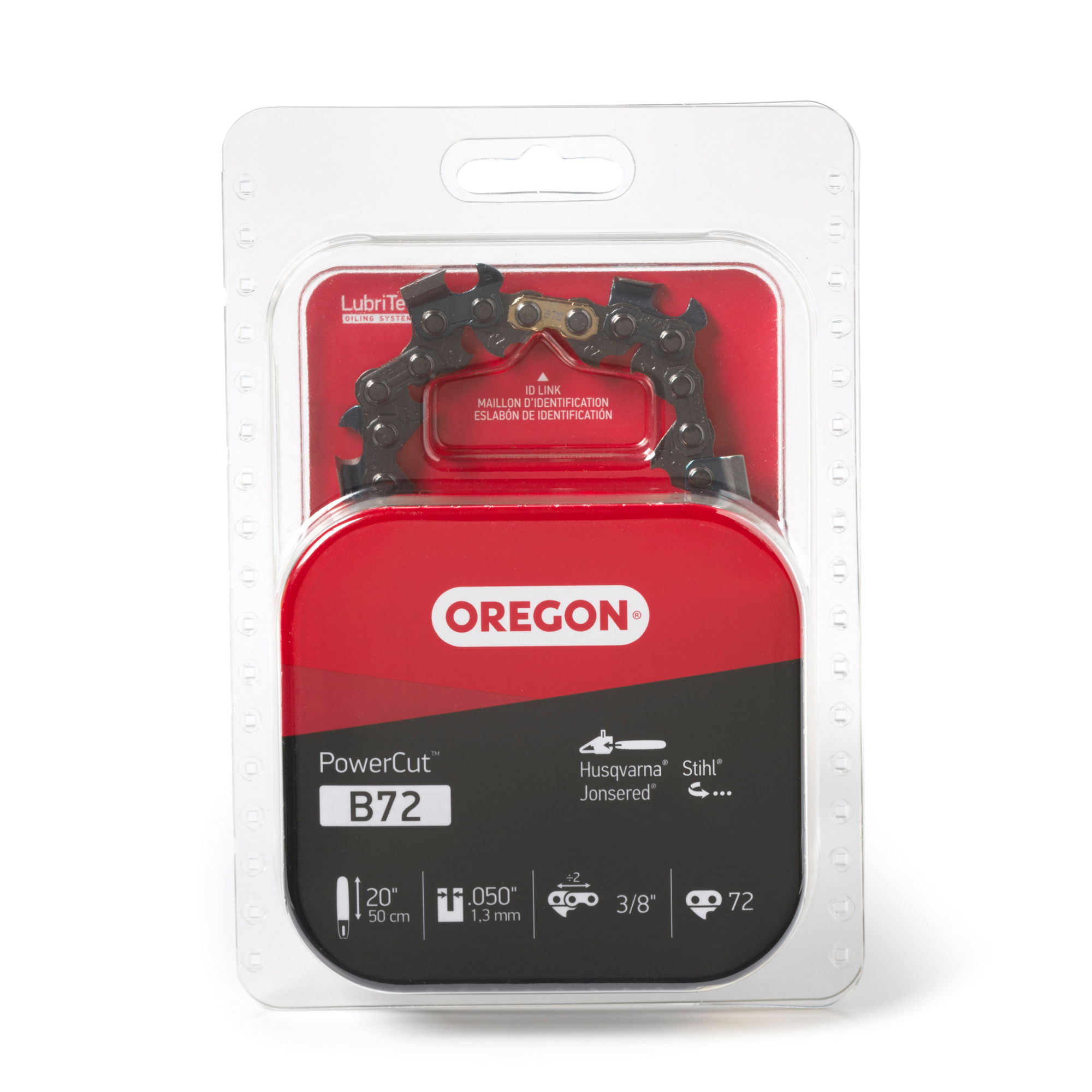 Oregon, PowerCut Chainsaw Chain, Bar Length 20 in, Chain Pitch 3/8 in, Model# B72 (72EXL072G)